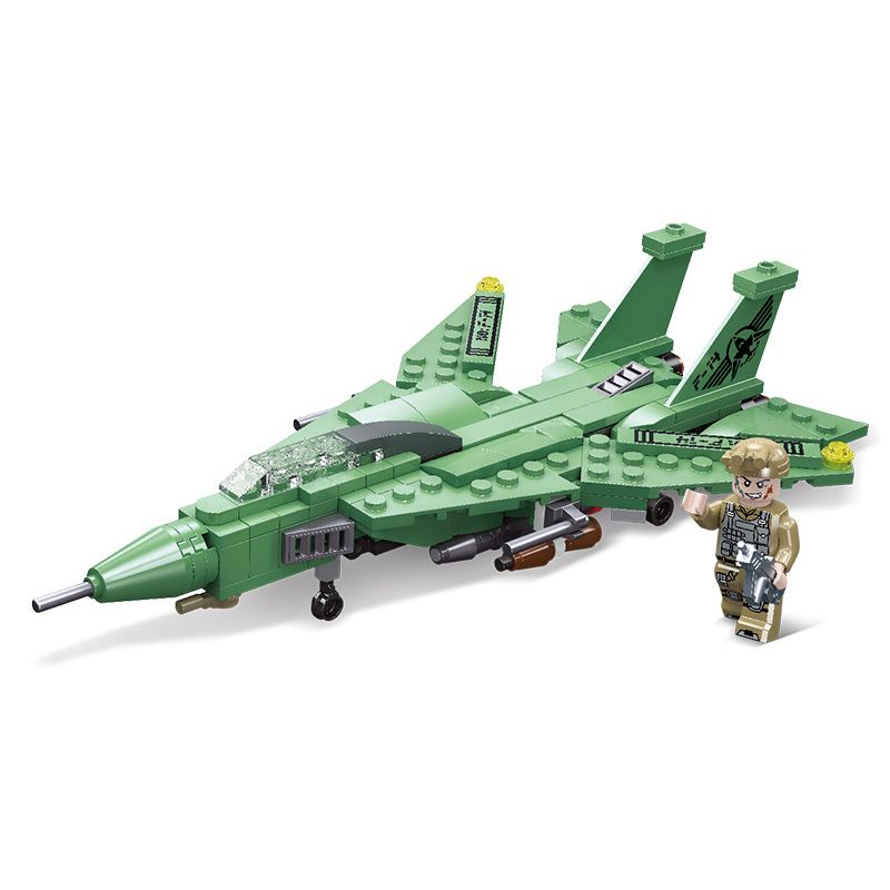 JIESTAR 61108 non Lego SỨ MỆNH VINH QUANG F-14 bộ đồ chơi xếp lắp ráp ghép mô hình Military Army MISSION GLORY F-14 Quân Sự Bộ Đội 201 khối