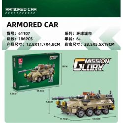 JIESTAR 61107 non  NHIỆM VỤ VINH QUANG XE BỌC THÉP bộ đồ chơi xếp lắp ráp ghép mô hình Military Army MISSION GLORY ARMORED CAR Quân Sự Bộ Đội 186 khối
