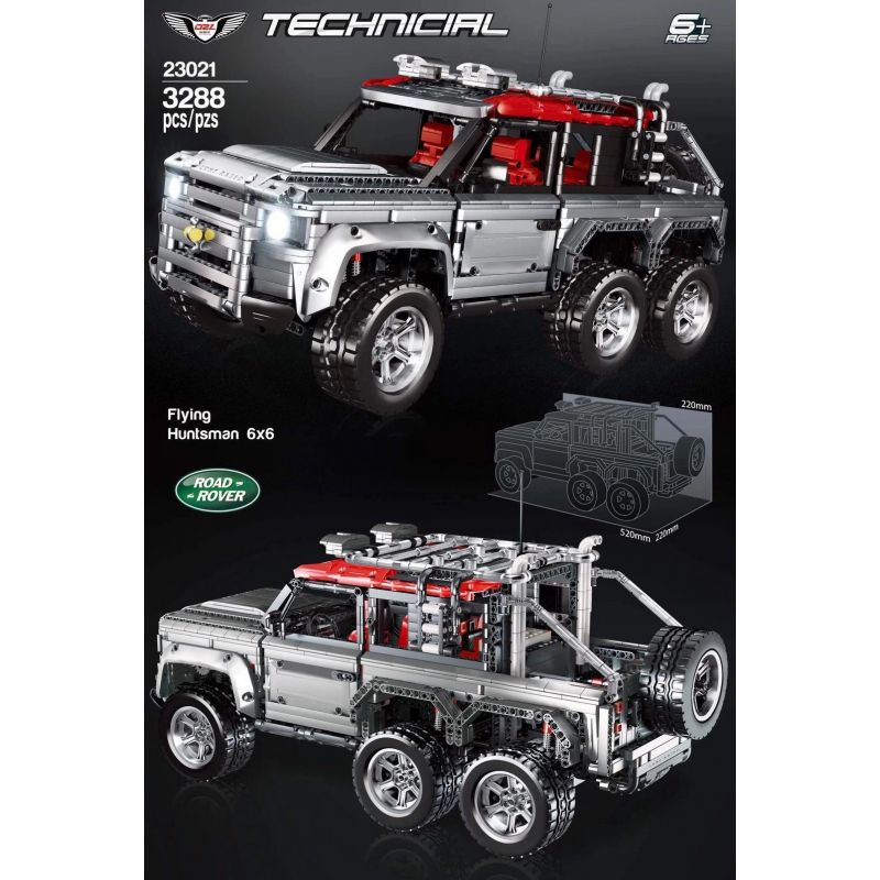 QIZHILE 23021 non  HẬU VỆ LAND ROVER 6X6 bộ đồ chơi xếp lắp ráp ghép mô hình  LAND ROVER DEFENDER Kỹ Thuật Công Nghệ Cao Mô Hình Phương Tiện 3288 khối