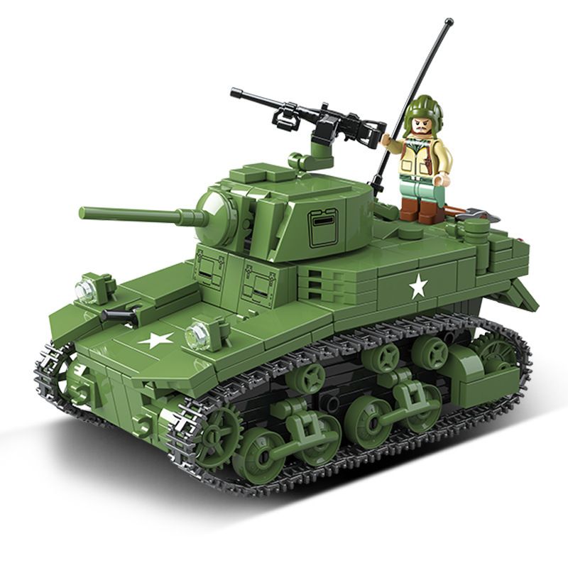 QuanGuan 100103 Quan Guan 100103 non Lego TĂNG HẠNG TRUNG M3 "GRANT LEE" bộ đồ chơi xếp lắp ráp ghép mô hình Military Army M3B1 Quân Sự Bộ Đội 601 khối