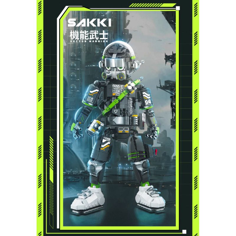 FUNIFY W9005 9005 non  CHIẾN BINH CHỨC NĂNG SAKKI ĐEN bộ đồ chơi xếp lắp ráp ghép mô hình VECTOR WARRIOR