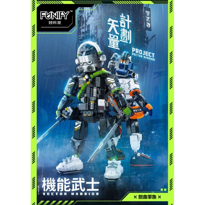 FUNIFY W9005 9005 non  CHIẾN BINH CHỨC NĂNG SAKKI ĐEN bộ đồ chơi xếp lắp ráp ghép mô hình VECTOR WARRIOR