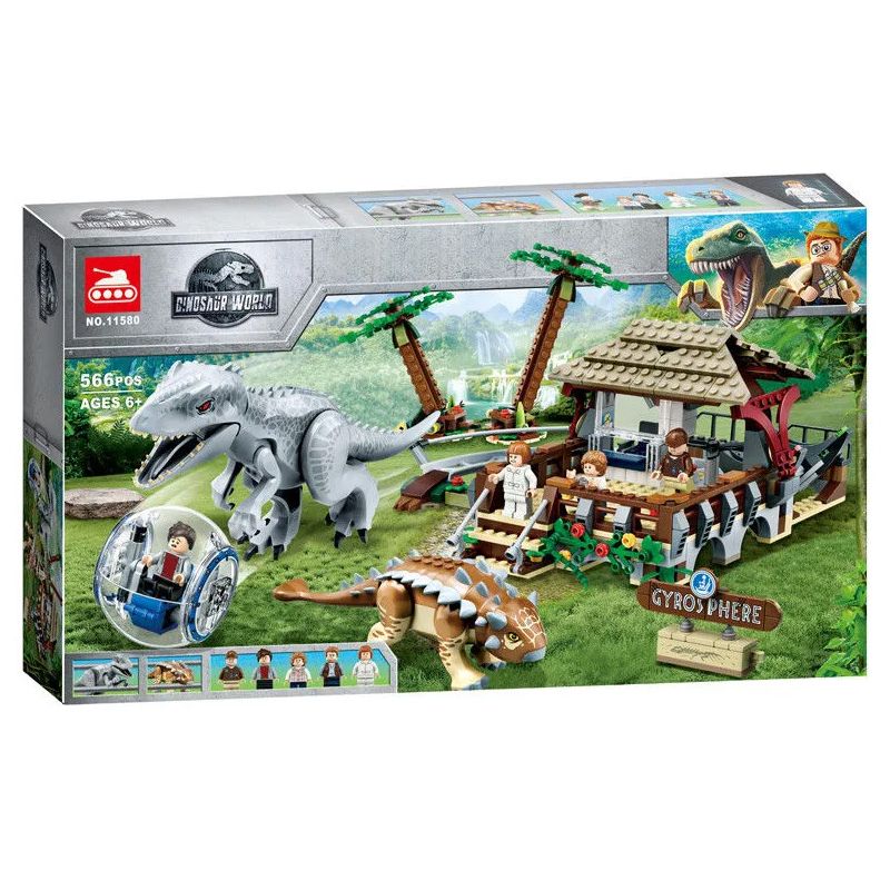 NOT Lego INDOMINOUS REX VS. ANKYLOSAURUS 75941 TANK 11580 xếp lắp ráp ghép mô hình THẾ GIỚI KỶ JURA TRẠI TẤN CÔNG T-REX INDOMINUS SO VỚI ANKYLOSAURUS Jurassic World Thế Giới Khủng Long 537 khối