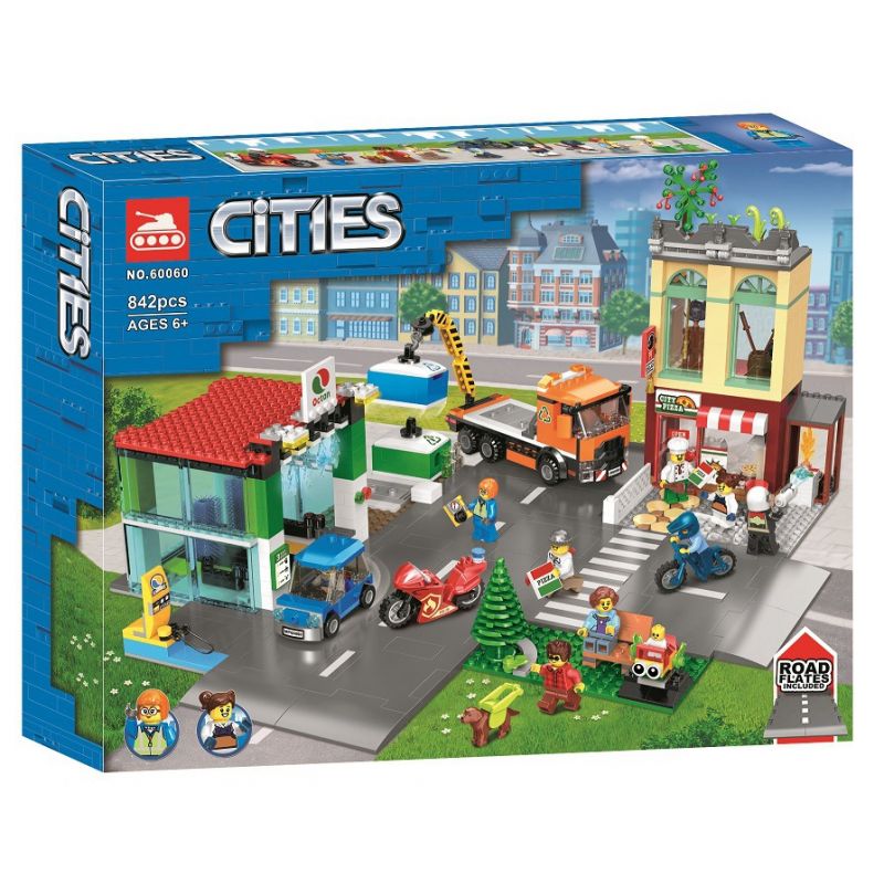 NOT Lego TOWN CENTER 60292 TANK 60060 xếp lắp ráp ghép mô hình TRUNG TÂM THÀNH PHỐ THỊ TRẤN City 790 khối