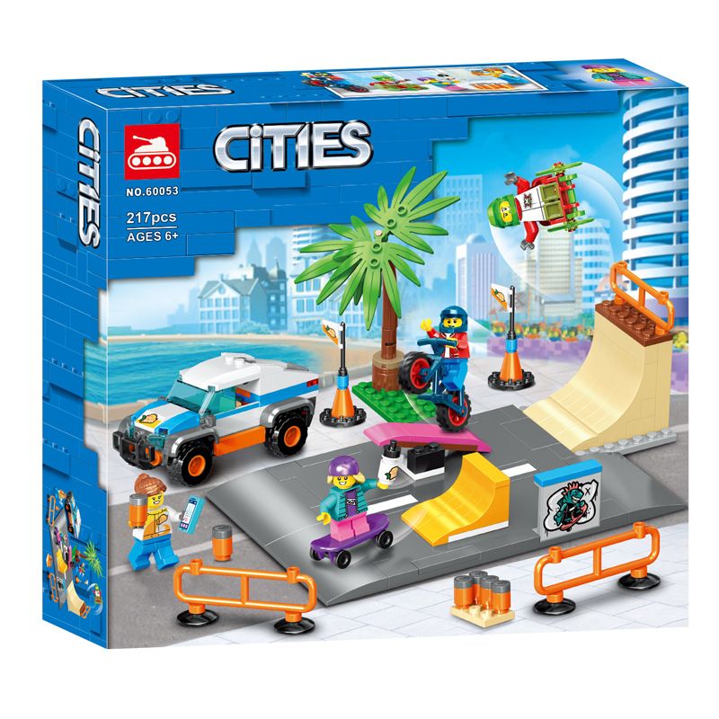 NOT Lego SKATE PARK 60290 TANK 60053 xếp lắp ráp ghép mô hình CÔNG VIÊN TRƯỢT BĂNG City Thành Phố 195 khối