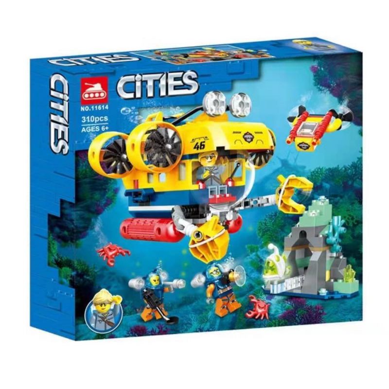 NOT Lego OCEAN EXPLORATION SUBMARINE 60264 TANK 11614 xếp lắp ráp ghép mô hình TÀU NGẦM PHIÊU LƯU DƯỚI ĐÁY BIỂN THÁM HIỂM ĐẠI DƯƠNG City Thành Phố 286 khối