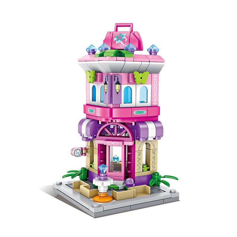 PanlosBrick 657038 Panlos Brick 657038 non Lego CỬA HÀNG TÚI XÁCH NỮ bộ đồ chơi xếp lắp ráp ghép mô hình Mini Modular STREEVIEW Đường Phố Thu Nhỏ 266 khối