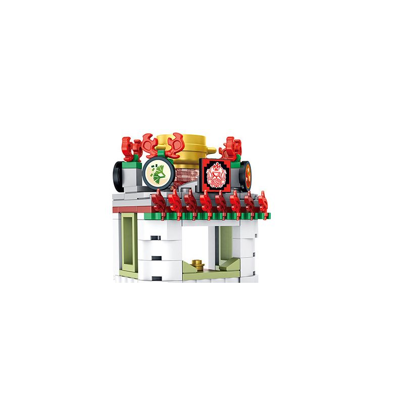 PanlosBrick 657036 Panlos Brick 657036 non  NHÀ HÀNG LẨU bộ đồ chơi xếp lắp ráp ghép mô hình Mini Modular STREEVIEW HOTPOT Đường Phố Thu Nhỏ 280 khối