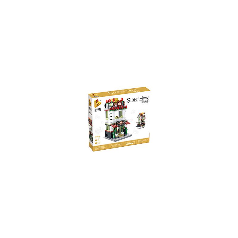 PanlosBrick 657036 Panlos Brick 657036 non  NHÀ HÀNG LẨU bộ đồ chơi xếp lắp ráp ghép mô hình Mini Modular STREEVIEW HOTPOT Đường Phố Thu Nhỏ 280 khối
