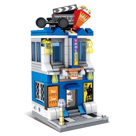 PanlosBrick 657035 Panlos Brick 657035 non  RẠP CHIẾU PHIM bộ đồ chơi xếp lắp ráp ghép mô hình Mini Modular STREEVIEW Đường Phố Thu Nhỏ 259 khối