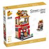 PanlosBrick 657034 Panlos Brick 657034 non  CỬA HÀNG BÁNH PIZZA bộ đồ chơi xếp lắp ráp ghép mô hình Mini Modular STREEVIEW Đường Phố Thu Nhỏ 260 khối