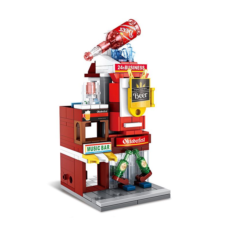 PanlosBrick 657032 Panlos Brick 657032 non Lego QUẦY BAR CỬA HÀNG TIỆN LỢI bộ đồ chơi xếp lắp ráp ghép mô hình Mini Modular STREEVIEW Đường Phố Thu Nhỏ 273 khối