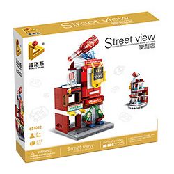 PanlosBrick 657032 Panlos Brick 657032 non  QUẦY BAR CỬA HÀNG TIỆN LỢI bộ đồ chơi xếp lắp ráp ghép mô hình Mini Modular STREEVIEW Đường Phố Thu Nhỏ 273 khối