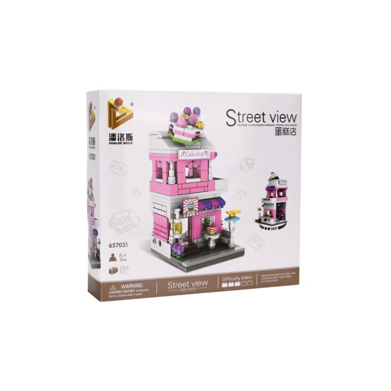 PanlosBrick 657031 Panlos Brick 657031 non  TIỆM BÁNH bộ đồ chơi xếp lắp ráp ghép mô hình Mini Modular STREEVIEW Đường Phố Thu Nhỏ 260 khối