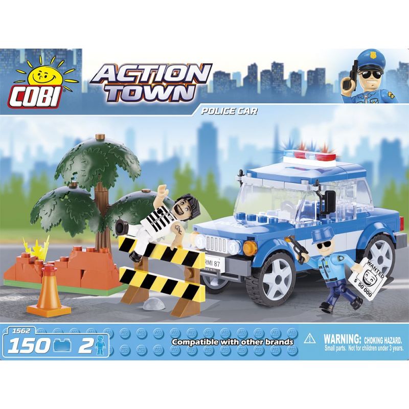 COBI CHARACTER BUILDING 1562 non Lego XE CẢNH SÁT bộ đồ chơi xếp lắp ráp ghép mô hình City POLICE CAR Thành Phố 150 khối