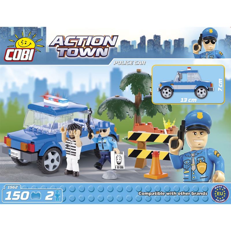 COBI CHARACTER BUILDING 1562 non  XE CẢNH SÁT bộ đồ chơi xếp lắp ráp ghép mô hình City POLICE CAR Thành Phố 150 khối