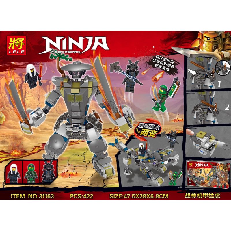 LELE 31163 non Lego HỔ MECHA ARES bộ đồ chơi xếp lắp ráp ghép mô hình The Lego Ninjago Movie NINJA MASTERS OF SPINJITZ Ninja Lốc Xoáy 422 khối