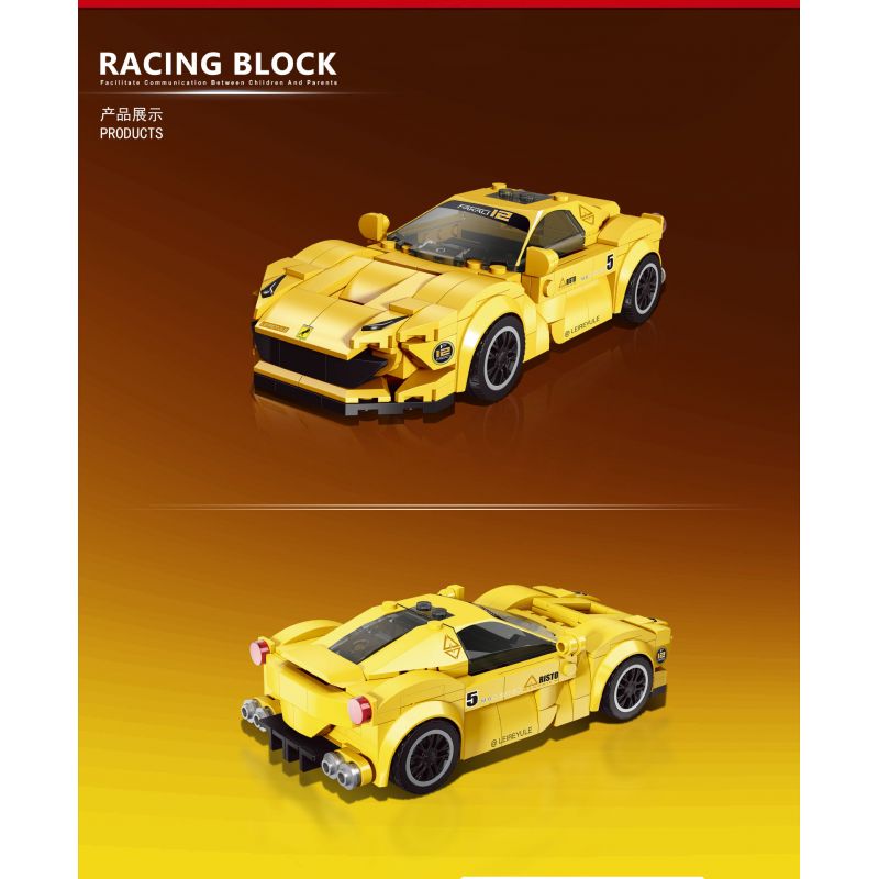 RAEL ENTERTAINMENT 50010 non Lego FERRARI MÀU VÀNG 50010 bộ đồ chơi xếp lắp ráp ghép mô hình Speed Champions Racing Cars Đua Xe Công Thức 267 khối