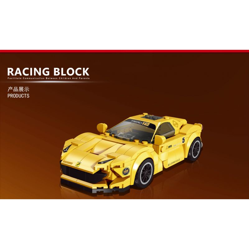 RAEL ENTERTAINMENT 50010 non  FERRARI MÀU VÀNG 50010 bộ đồ chơi xếp lắp ráp ghép mô hình Speed Champions Racing Cars Đua Xe Công Thức 267 khối