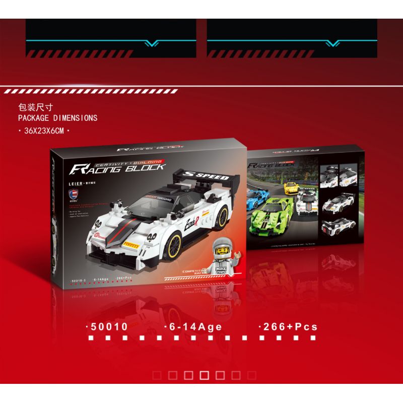 RAEL ENTERTAINMENT 50010 non  PAGANI ZONDA MÀU TRẮNG 50010 bộ đồ chơi xếp lắp ráp ghép mô hình Speed Champions Racing Cars Đua Xe Công Thức 266 khối