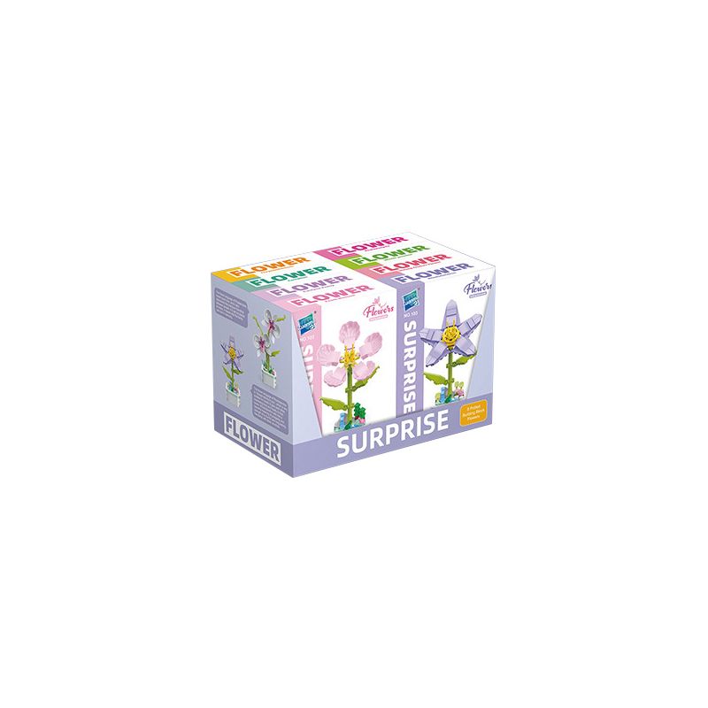 ZUANMA 103D non Lego 8 LOẠI CHẬU HOA bộ đồ chơi xếp lắp ráp ghép mô hình Flowers