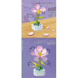 ZUANMA 103D non  8 LOẠI CHẬU HOA bộ đồ chơi xếp lắp ráp ghép mô hình Flowers