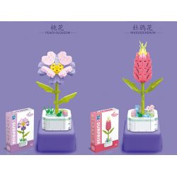 ZUANMA 103D non  8 LOẠI CHẬU HOA bộ đồ chơi xếp lắp ráp ghép mô hình Flowers
