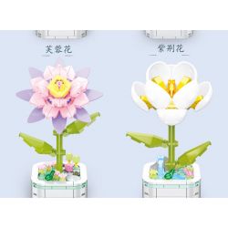 ZUANMA 103C non  CHẬU HOA 8 PHONG CÁCH TRÀN ĐẦY TÌNH YÊU SẼ KHÔNG BAO GIỜ CHẾT bộ đồ chơi xếp lắp ráp ghép mô hình Flowers