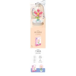 ZUANMA 103C non  CHẬU HOA 8 PHONG CÁCH TRÀN ĐẦY TÌNH YÊU SẼ KHÔNG BAO GIỜ CHẾT bộ đồ chơi xếp lắp ráp ghép mô hình Flowers