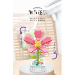 ZUANMA 103C non  CHẬU HOA 8 PHONG CÁCH TRÀN ĐẦY TÌNH YÊU SẼ KHÔNG BAO GIỜ CHẾT bộ đồ chơi xếp lắp ráp ghép mô hình Flowers