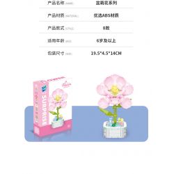 ZUANMA 103C non  CHẬU HOA 8 PHONG CÁCH TRÀN ĐẦY TÌNH YÊU SẼ KHÔNG BAO GIỜ CHẾT bộ đồ chơi xếp lắp ráp ghép mô hình Flowers