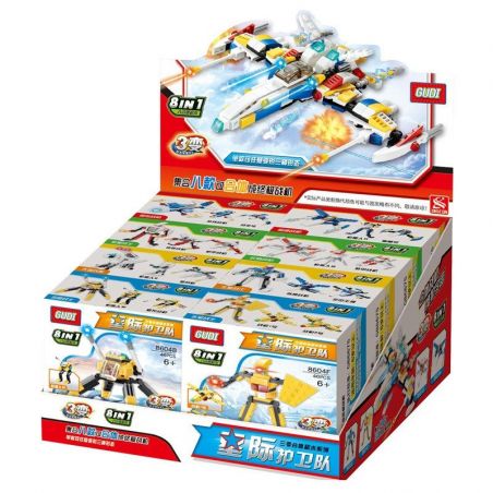 GUDI 8604-8 Xếp hình kiểu  CREATOR 3 IN 1 Space Fighter 8 In 1 Phi Thuyền Từ 8 Robot Biến Hình 409 khối