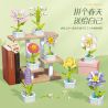 ZUANMA 103B non  HOA TRỒNG TRONG CHẬU 8 KIỂU QUÀ TẶNG BẠN MÙA XUÂN bộ đồ chơi xếp lắp ráp ghép mô hình Flowers