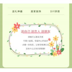 ZUANMA 103B non  HOA TRỒNG TRONG CHẬU 8 KIỂU QUÀ TẶNG BẠN MÙA XUÂN bộ đồ chơi xếp lắp ráp ghép mô hình Flowers