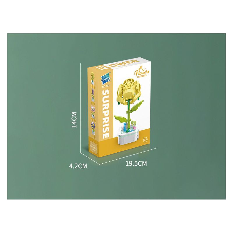 ZUANMA 103B non  HOA TRỒNG TRONG CHẬU 8 KIỂU QUÀ TẶNG BẠN MÙA XUÂN bộ đồ chơi xếp lắp ráp ghép mô hình Flowers