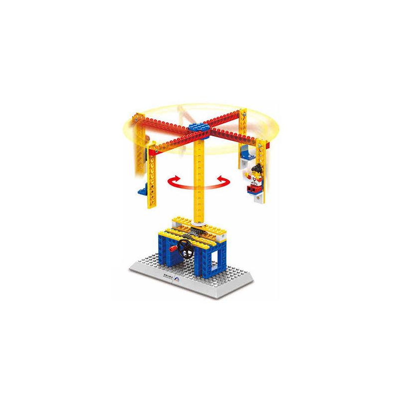 WANGE 1301 non Lego MÁY XÂY DỰNG-MERRY-GO-ROUND 3 TRONG 1 bộ đồ chơi xếp lắp ráp ghép mô hình Technic MECHANICAL ENGINEERING - CAROUSEL 3IN1 Kỹ Thuật Công Nghệ Cao Mô Hình Phương Tiện 76 khối