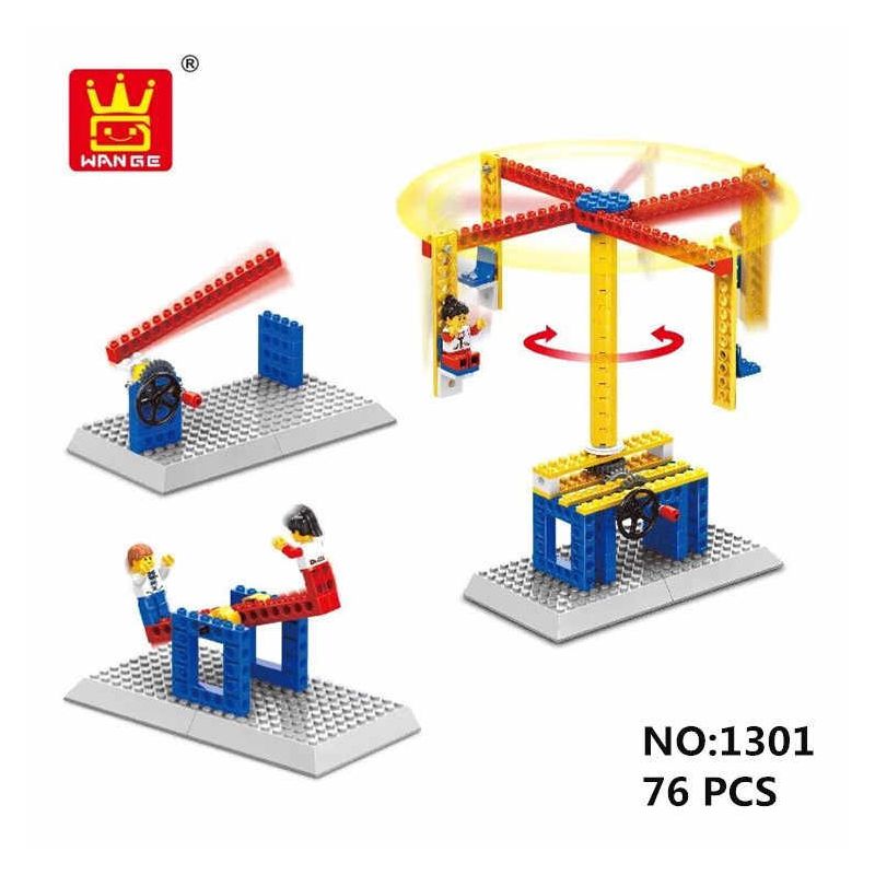 WANGE 1301 non  MÁY XÂY DỰNG-MERRY-GO-ROUND 3 TRONG 1 bộ đồ chơi xếp lắp ráp ghép mô hình  MECHANICAL ENGINEERING - CAROUSEL 3IN1 Kỹ Thuật Công Nghệ Cao Mô Hình Phương Tiện 76 khối