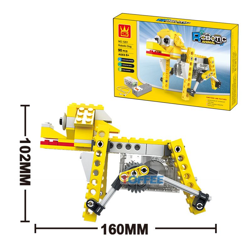 WANGE 1201 non Lego MÁY MÓC ĐỘNG VẬT-PUPPY bộ đồ chơi xếp lắp ráp ghép mô hình Technic ROBOTIC DOG Kỹ Thuật Công Nghệ Cao Mô Hình Phương Tiện 90 khối
