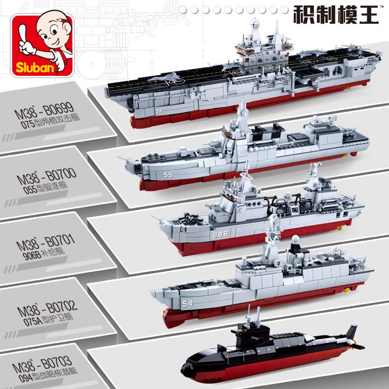 SLUBAN M38-B0700 B0700 0700 M38B0700 38-B0700 non  KHU TRỤC HẠM TYPE 055 bộ đồ chơi xếp lắp ráp ghép mô hình Racers Đua Tốc Độ 497 khối