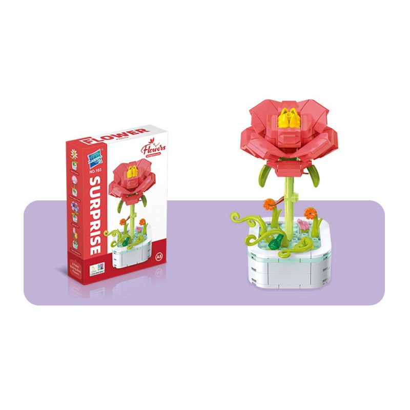 ZUANMA 103A non  CHẬU HOA HÃY DÀNH CHÚT THỜI GIAN ĐỂ TẠO RA 8 KIỂU MÙA XUÂN bộ đồ chơi xếp lắp ráp ghép mô hình Flowers