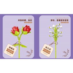 ZUANMA 087D non  BÓ 8 CỐC 1 bộ đồ chơi xếp lắp ráp ghép mô hình Flowers Hoa 707 khối