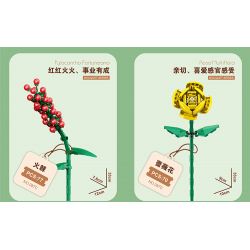 ZUANMA 087C non  BÓ 8 CỐC 1 bộ đồ chơi xếp lắp ráp ghép mô hình Flowers Hoa 715 khối