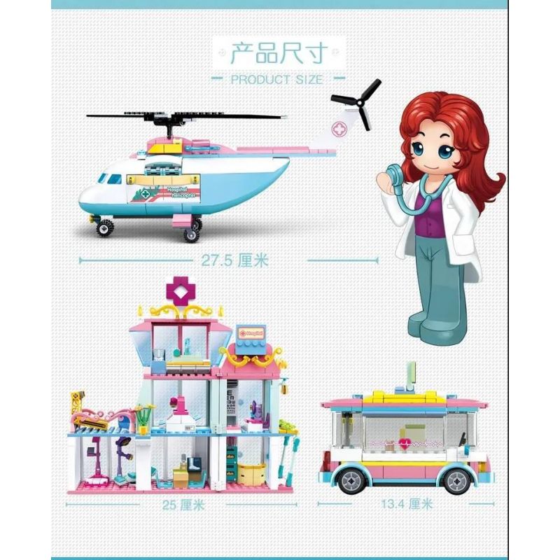 SLUBAN M38-B0799 B0799 0799 M38B0799 38-B0799 non  TRUNG TÂM Y TẾ bộ đồ chơi xếp lắp ráp ghép mô hình Girl's Dream Giấc Mơ Con Gái