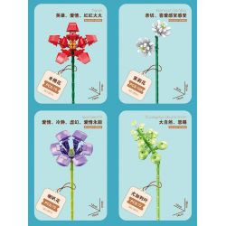 ZUANMA 087A non  BÓ 8 CỐC 1 bộ đồ chơi xếp lắp ráp ghép mô hình Flowers Hoa 679 khối