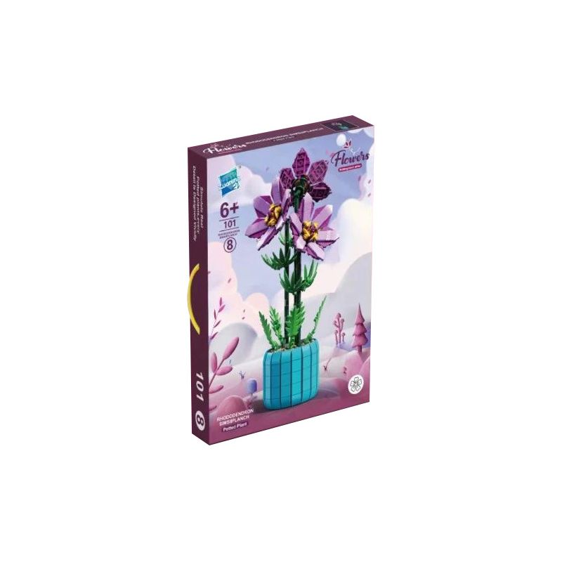 ZUANMA 101-8 non Lego CHẬU CÂY ĐỖ QUYÊN bộ đồ chơi xếp lắp ráp ghép mô hình Flowers Hoa 798 khối