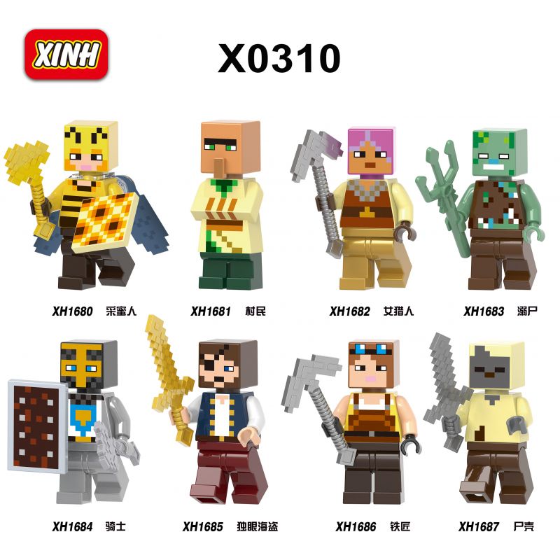 XINH 1680 X0310 0310 non Lego HÀNG TRĂM NGƯỜI 8 THẾ GIỚI CỦA TÔI bộ đồ chơi xếp lắp ráp ghép mô hình Minecraft Game Xây Dựng