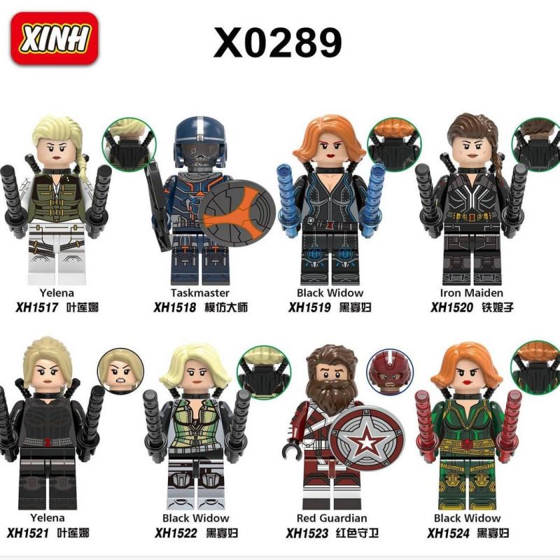 XINH 1517 X0289 0289 non Lego HÀNG TRĂM NGƯỜI 8 BLACK WIDOW bộ đồ chơi xếp lắp ráp ghép mô hình Marvel Super Heroes Siêu Anh Hùng Marvel