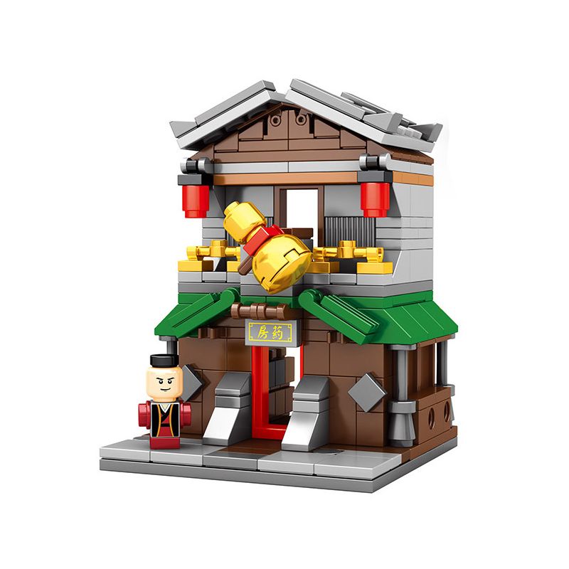 COGO 15903B 15903C 15903D 15903A non  4 QUÁN TRÀ JIANGNAN RƯỢU VANG YUELAI TRỞ VỀ HỘI TRƯỜNG MÙA XUÂN CÔNG TY HONGTAI bộ đồ chơi xếp lắp ráp ghép mô hình 1273 khối