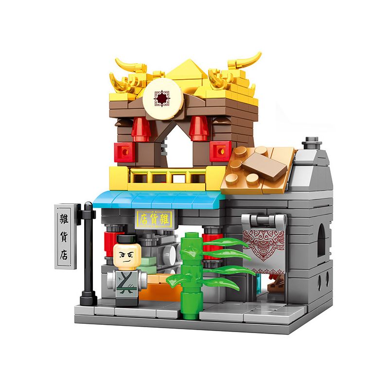 COGO 15903B 15903C 15903D 15903A non  4 QUÁN TRÀ JIANGNAN RƯỢU VANG YUELAI TRỞ VỀ HỘI TRƯỜNG MÙA XUÂN CÔNG TY HONGTAI bộ đồ chơi xếp lắp ráp ghép mô hình 1273 khối