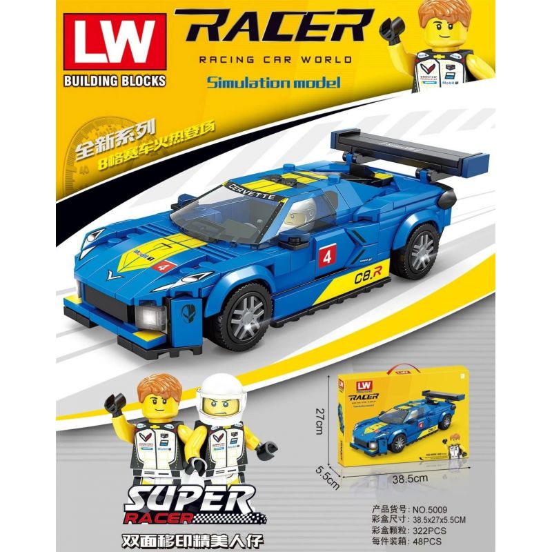 LW 5009 non  CHEVROLET. bộ đồ chơi xếp lắp ráp ghép mô hình Racers Đua Tốc Độ 322 khối